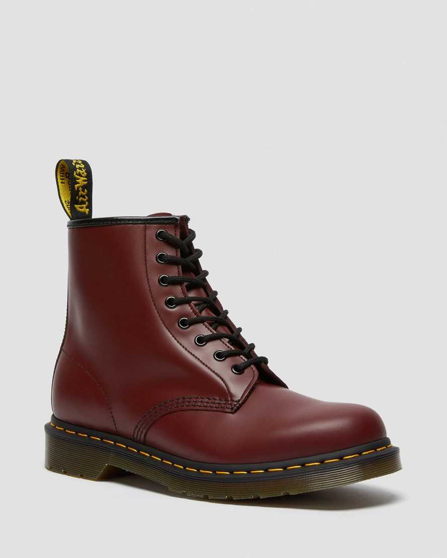 Dr. Martens 1460 Smooth Lær Snørestøvler Dame Rød [1043MOHQJ]